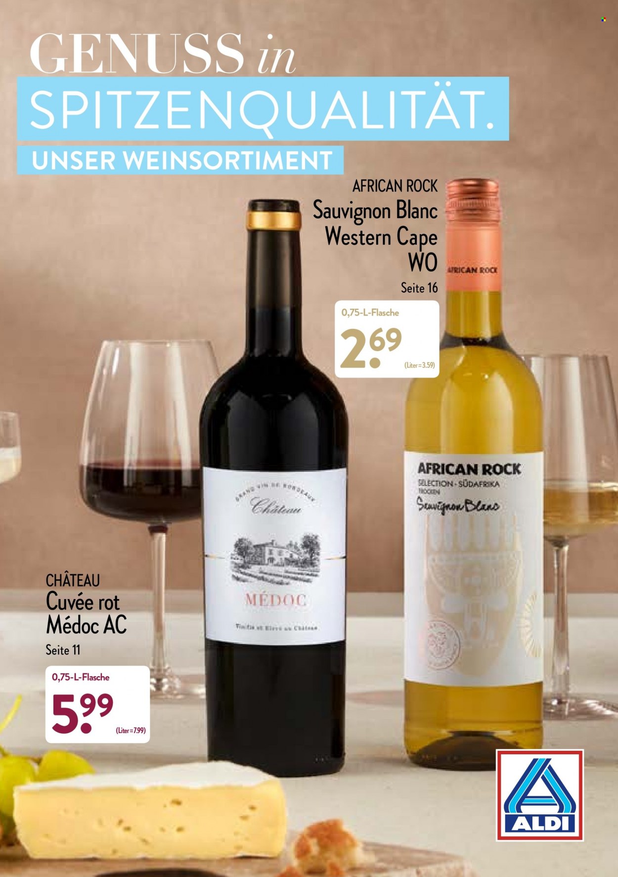Prospekte ALDI Nord - Produkte in Aktion - Wein, Weißwein, Sauvignon Blanc. Seite 1.