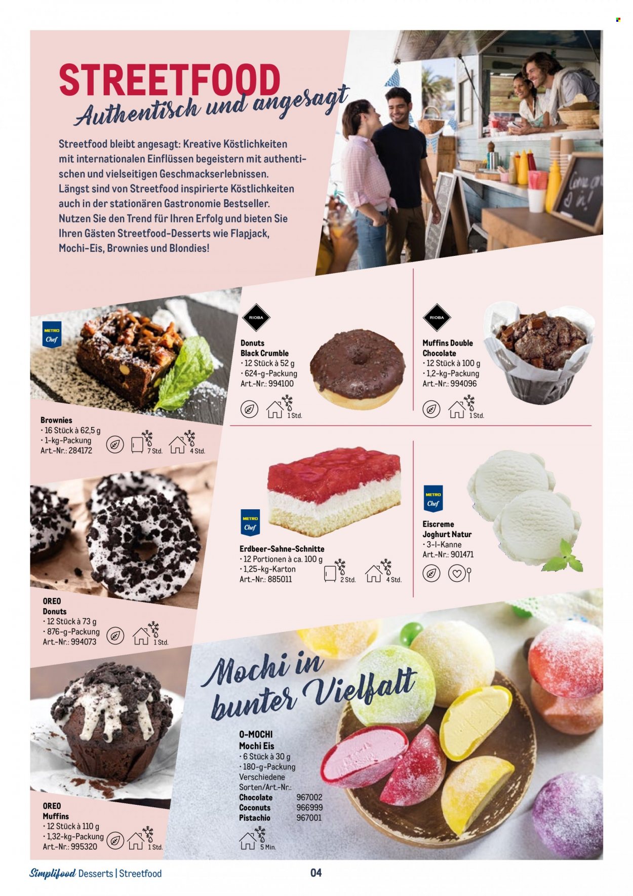 thumbnail - Prospekte Metro - Produkte in Aktion - Muffin, Donut, Mochi, Joghurt, Oreo, Sahne, Eiscreme, Eis. Seite 4.