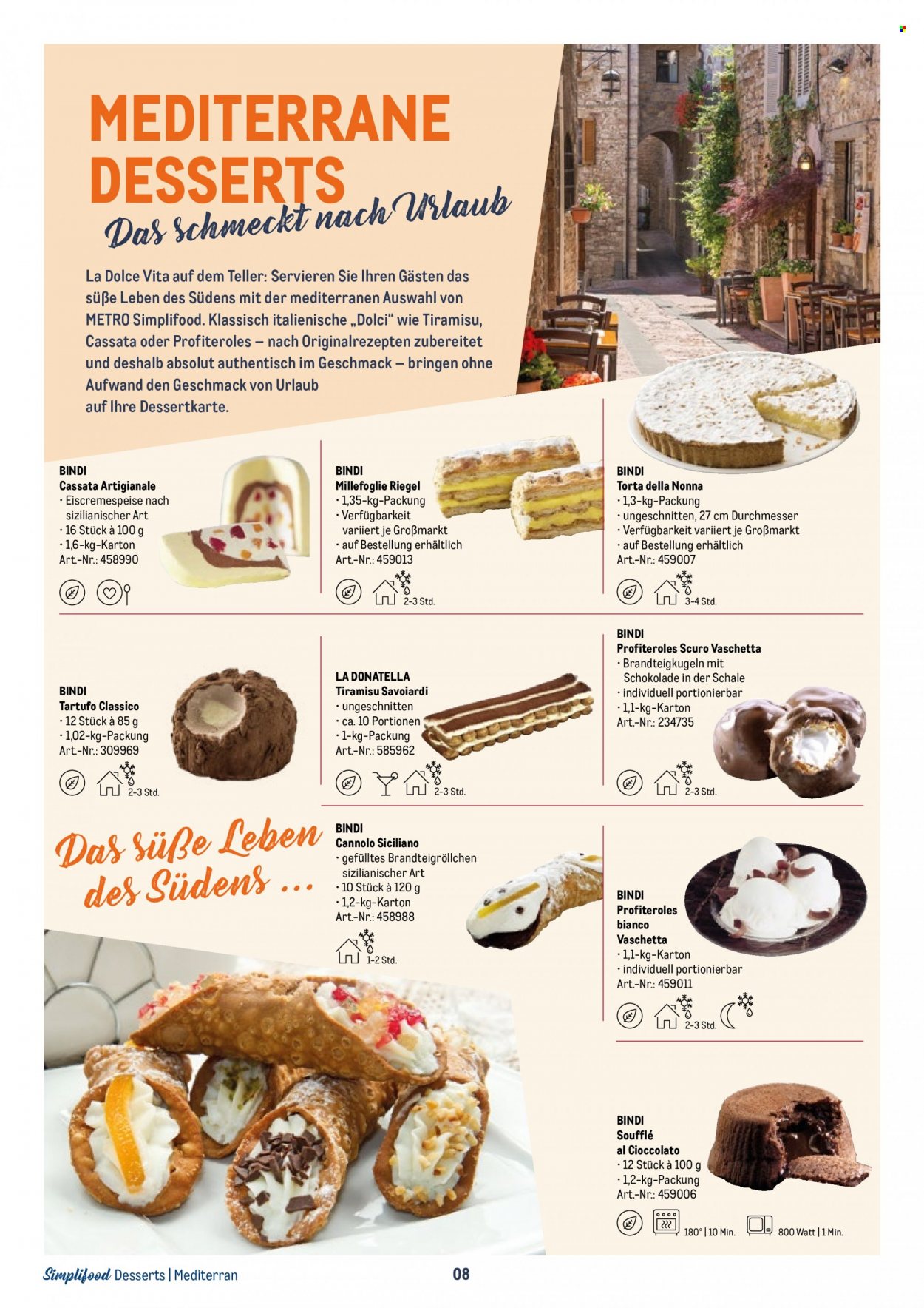 thumbnail - Prospekte Metro - Produkte in Aktion - Italienisches Dessert, Tartufo, Tiramisù, Profiteroles, Riegel, Absolut Vodka. Seite 8.