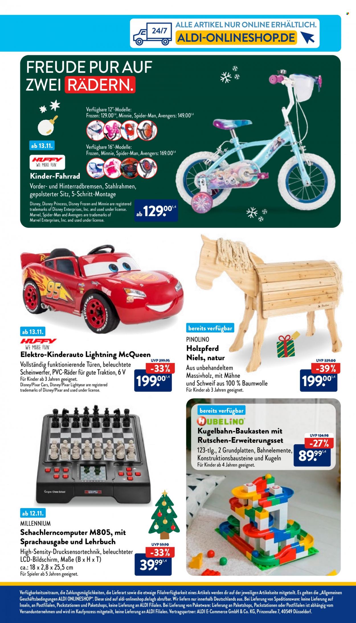 thumbnail - Prospekte ALDI Nord - Produkte in Aktion - Minnie Mouse, Marvel, Disney, McQueen, Spider-Man, Cars, Fahrrad, Kugelbahn, Holz-Spielzeug, Spielzeug, Baukasten, Spielzeug für draußen. Seite 3.