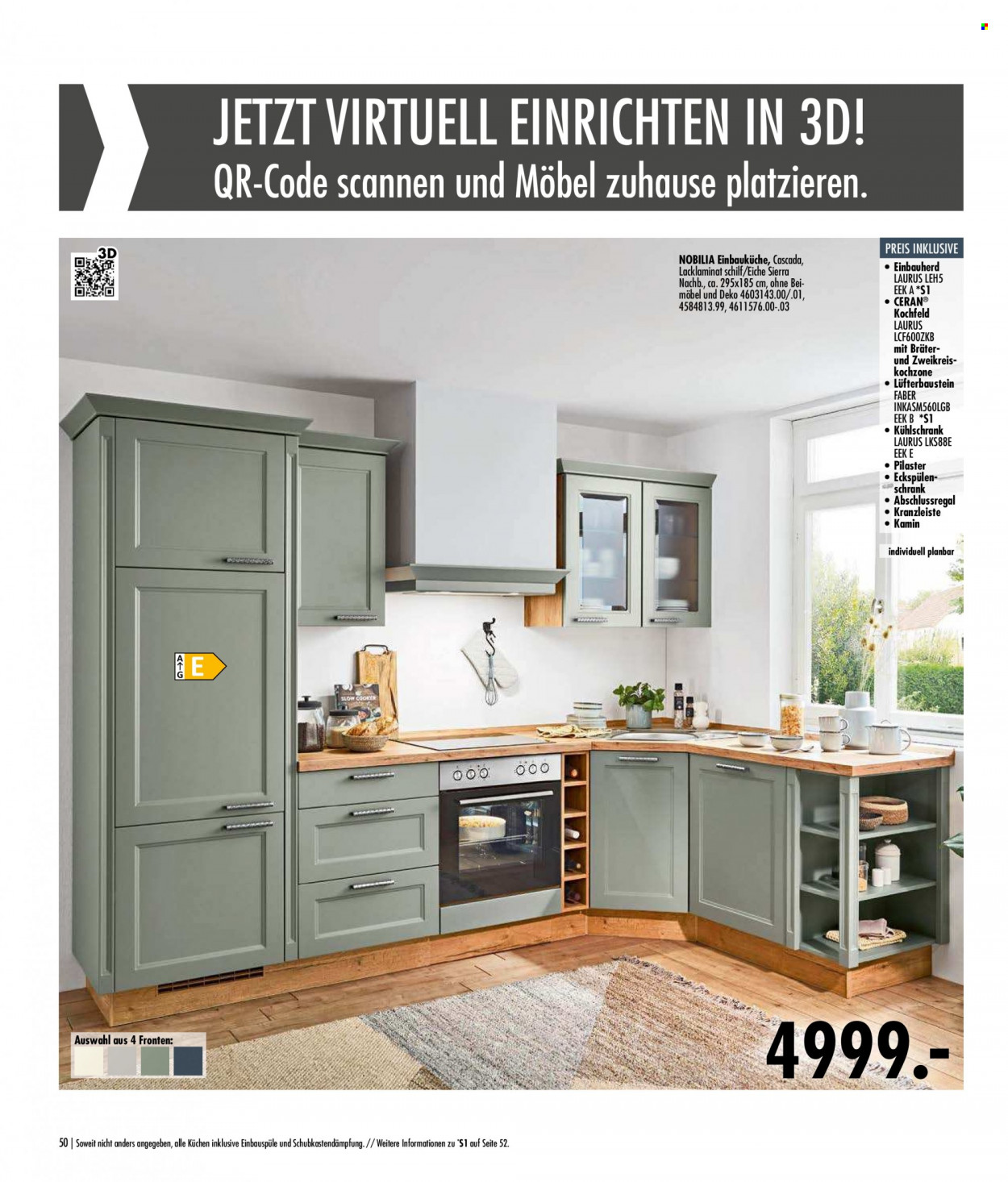 thumbnail - Prospekte SB Möbel Boss - Produkte in Aktion - Schrank, Einbauherd, Kamin. Seite 50.