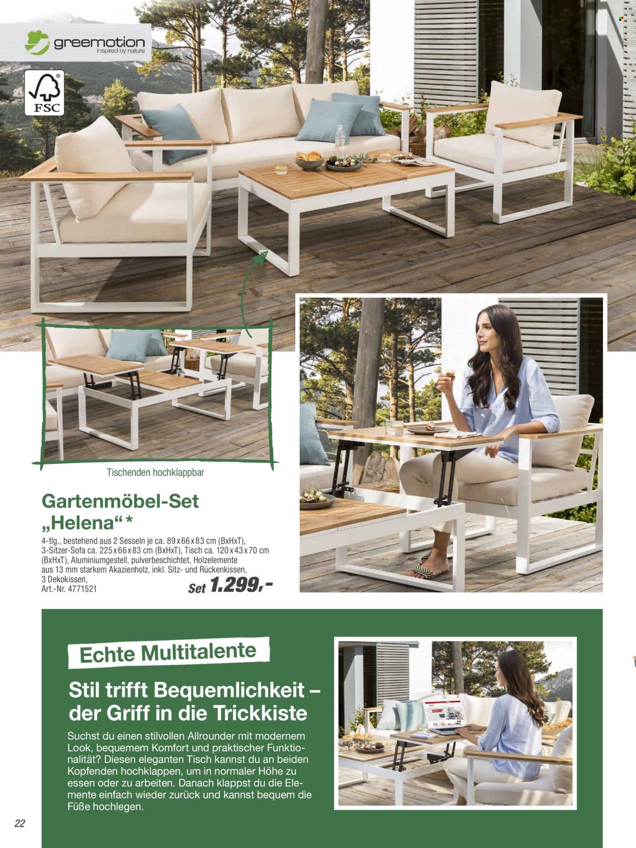 thumbnail - Prospekte toom Baumarkt - Produkte in Aktion - Dekokissen, Kissen, Sofa, Gartenmöbel. Seite 22.