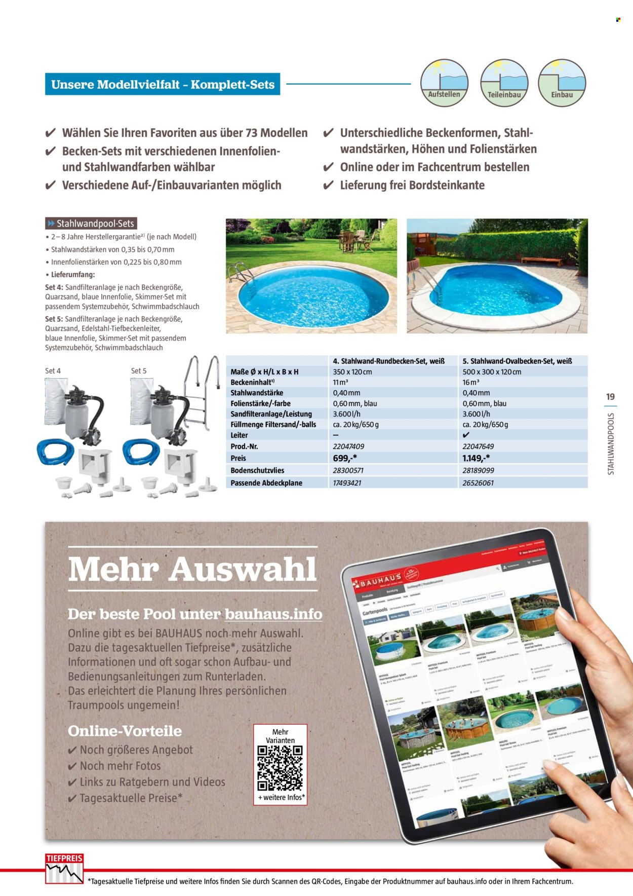 thumbnail - Prospekte Bauhaus - 25.02.2024 - 30.06.2024 - Produkte in Aktion - Pool, Sandfilteranlage. Seite 19.