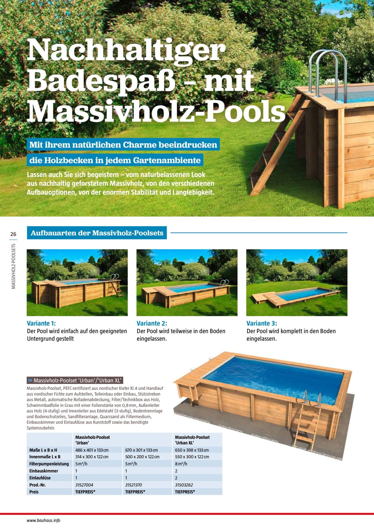 thumbnail - Prospekte Bauhaus - 25.02.2024 - 30.06.2024 - Produkte in Aktion - Pool, Sandfilteranlage. Seite 26.
