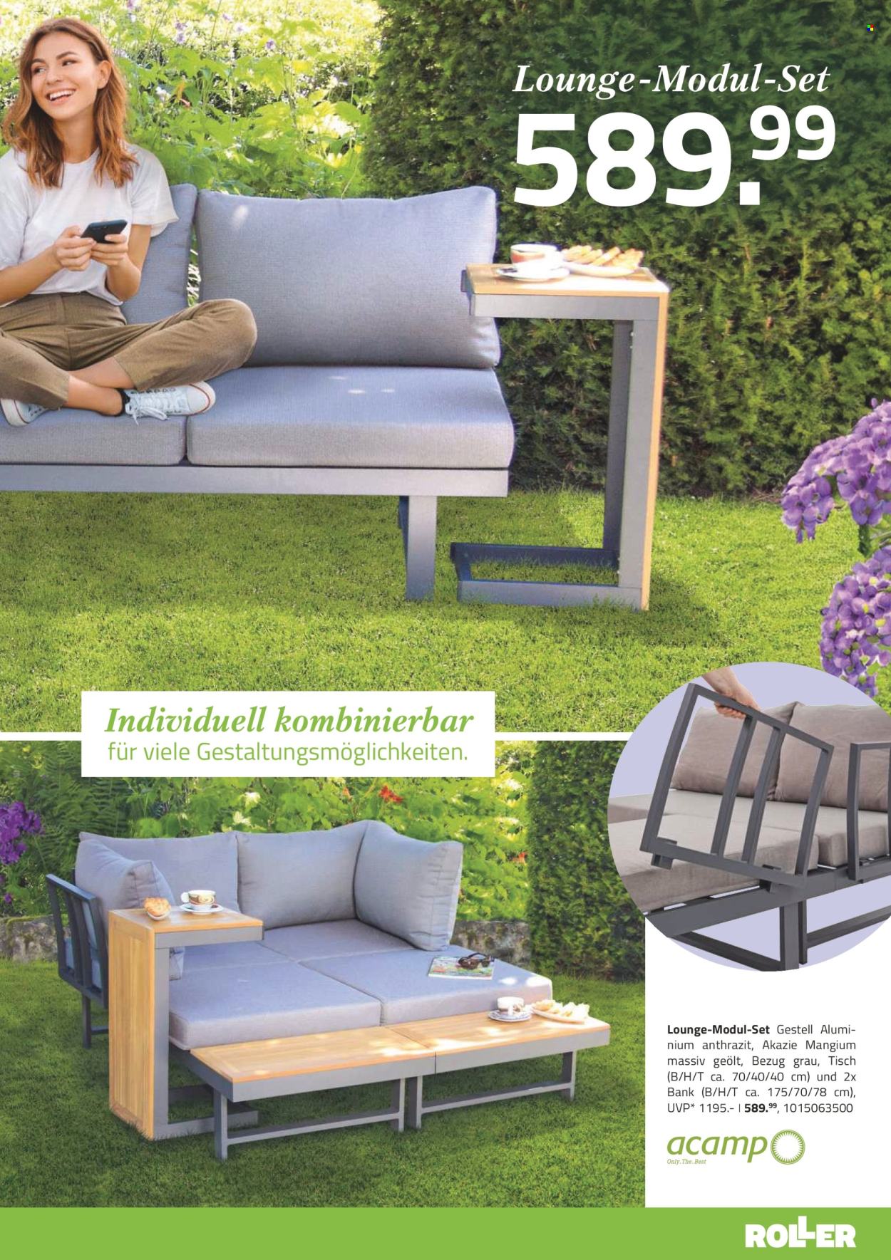 thumbnail - Prospekte Roller - Produkte in Aktion - Beistelltisch, Tisch, Roller, Bank, Gartenmöbel. Seite 3.