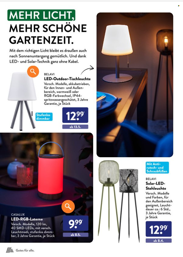 thumbnail - Prospekte ALDI SÜD - Produkte in Aktion - Belavi, Tischlampe, Laterne, LED Tischleuchte, Stehleuchte. Seite 18.