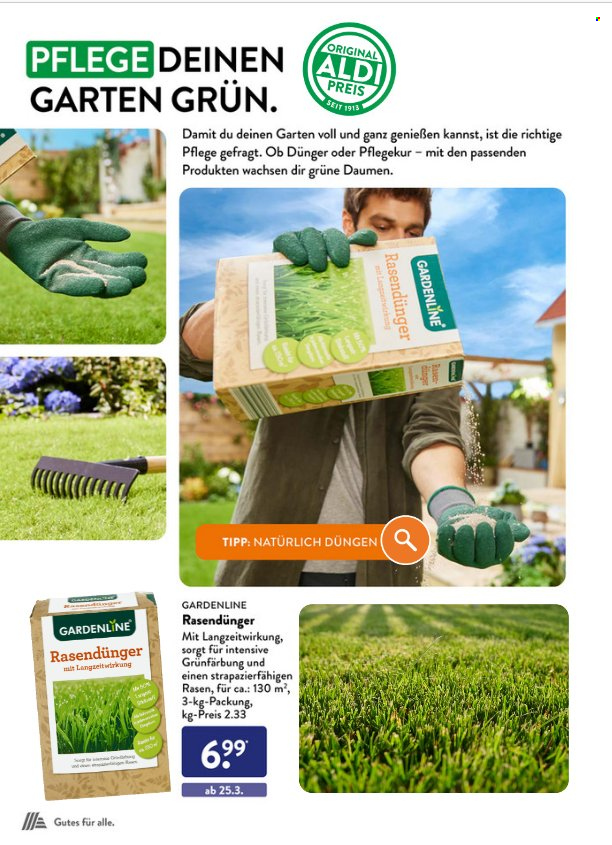 thumbnail - Prospekte ALDI SÜD - Produkte in Aktion - Gardenline, Rasendünger. Seite 26.