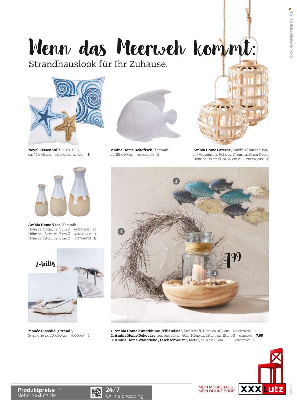 thumbnail - Prospekte XXXLutz - Produkte in Aktion - Kissenbezug, Vase, Wanddeko, Kunstblume, Glasbild, Laterne, Tillandsia. Seite 9.