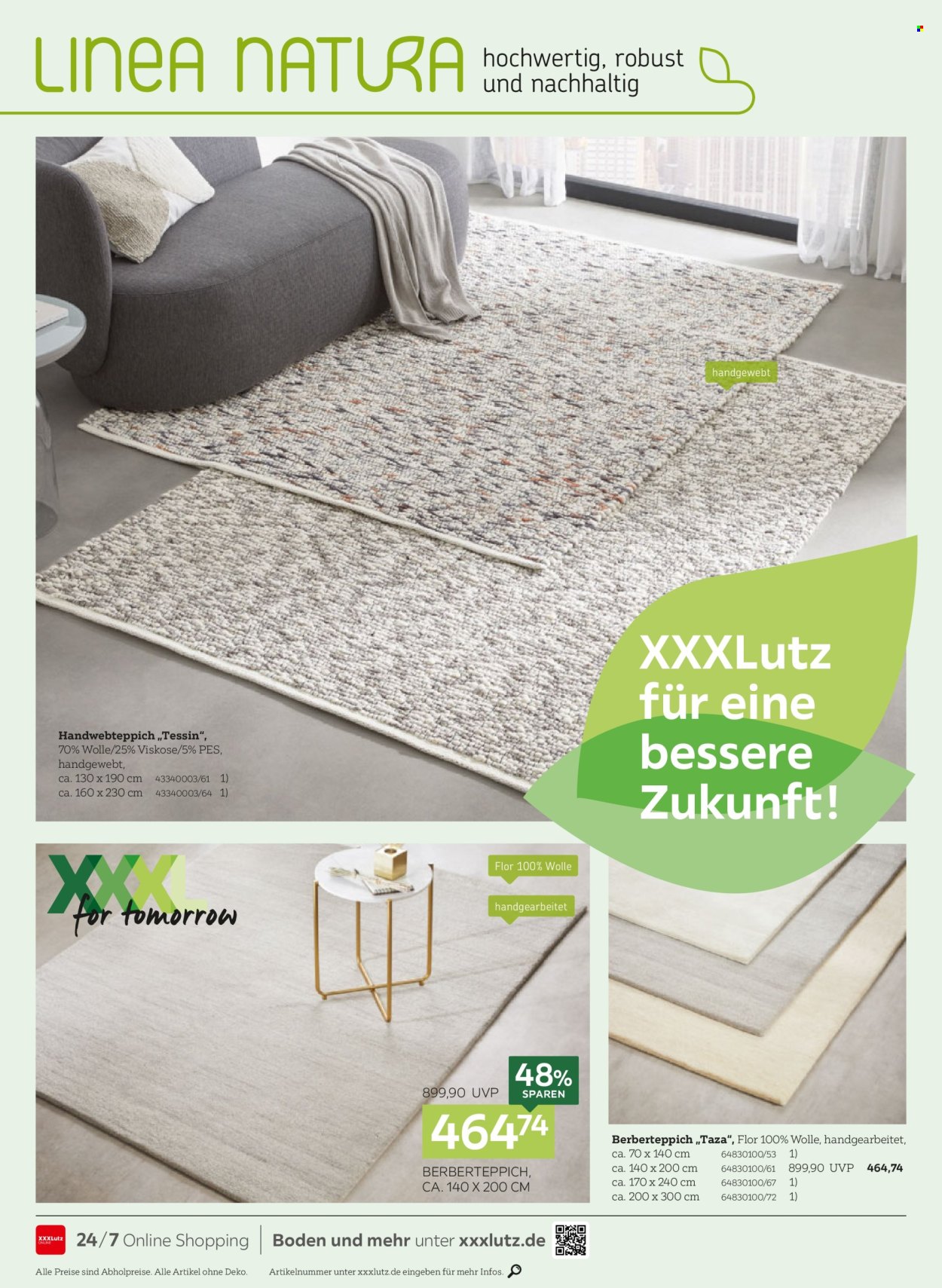thumbnail - Prospekte XXXLutz - Produkte in Aktion - Wolle, Berberteppich, Teppich, Handwebteppich. Seite 84.