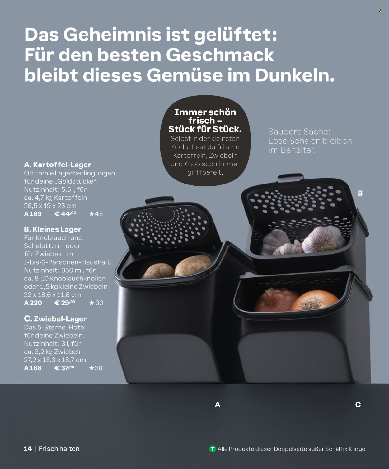 thumbnail - Prospekte Tupperware - Produkte in Aktion - Schüssel, Behälter. Seite 14.