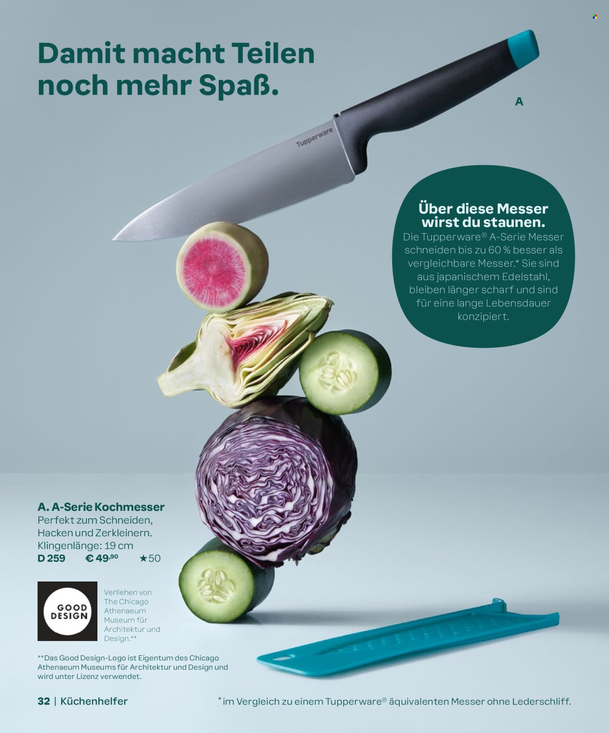 thumbnail - Prospekte Tupperware - Produkte in Aktion - Messer, Tupperware, Küchenhelfer. Seite 32.