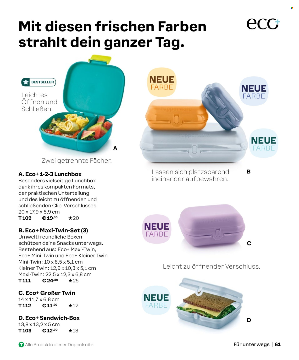 thumbnail - Prospekte Tupperware - Produkte in Aktion - Lunchbox. Seite 61.