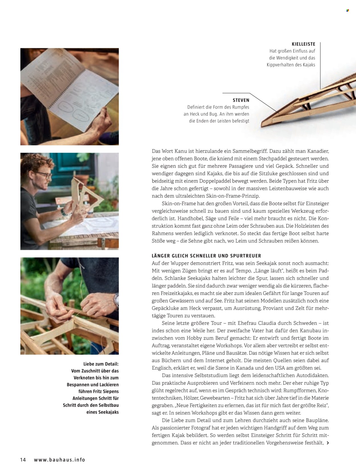 thumbnail - Prospekte Bauhaus - 1.03.2024 - 31.07.2024 - Produkte in Aktion - Fritz, Hat, Handhobel, Säge, Feile, Werkzeug. Seite 14.