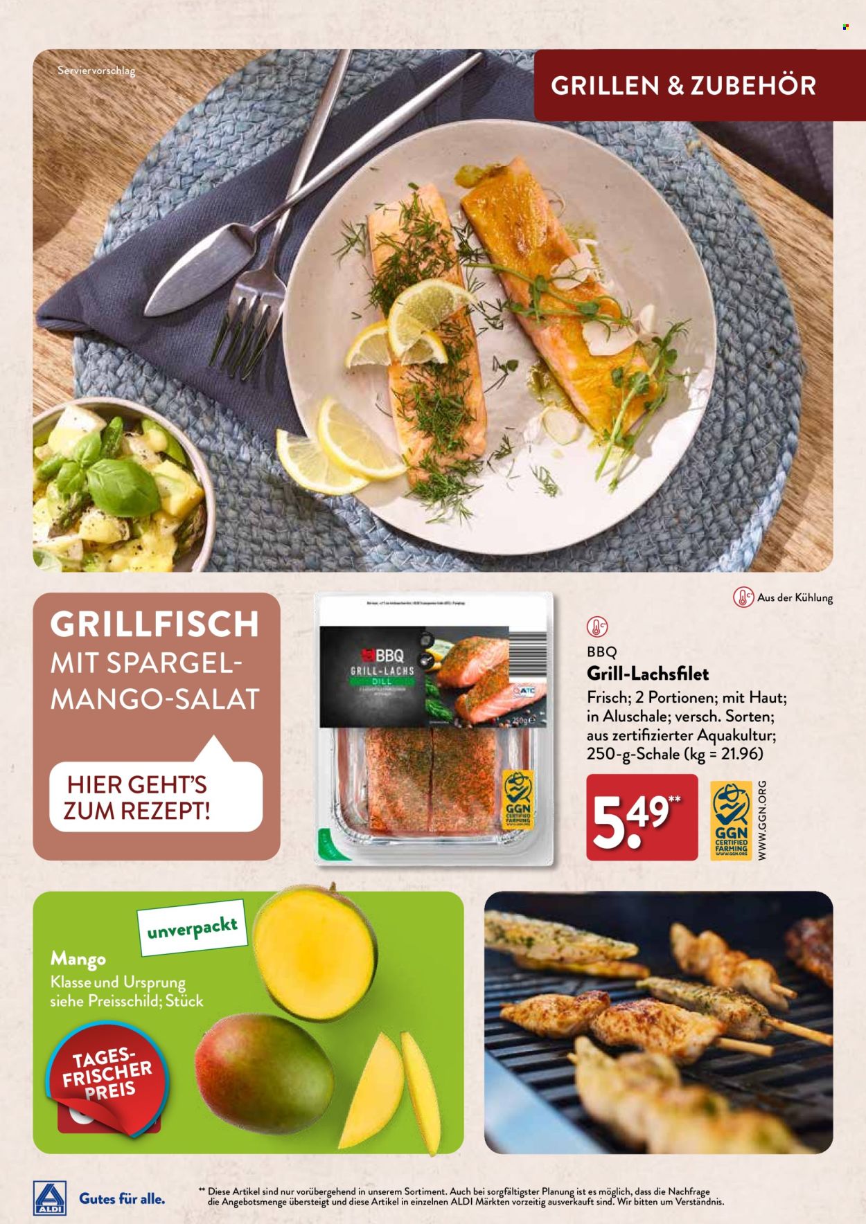 thumbnail - Prospekte ALDI Nord - 27.03.2024 - 13.06.2024 - Produkte in Aktion - Salat, Mango, Lachs, Lachsfilet. Seite 13.