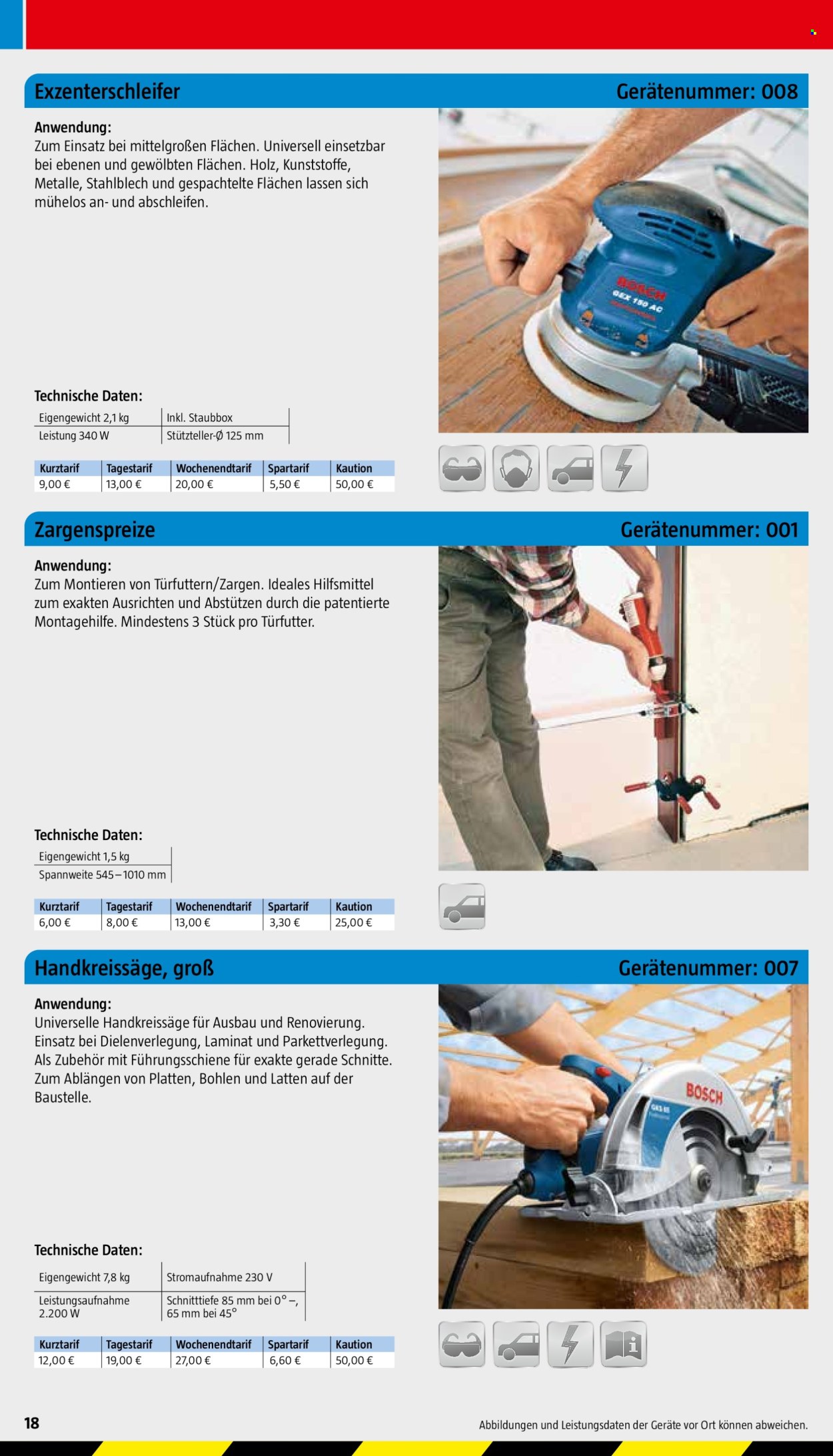 thumbnail - Prospekte Bauhaus - 21.03.2024 - 31.12.2025 - Produkte in Aktion - Laminat, Holz, Latten, Handkreissäge, Schleifer. Seite 18.