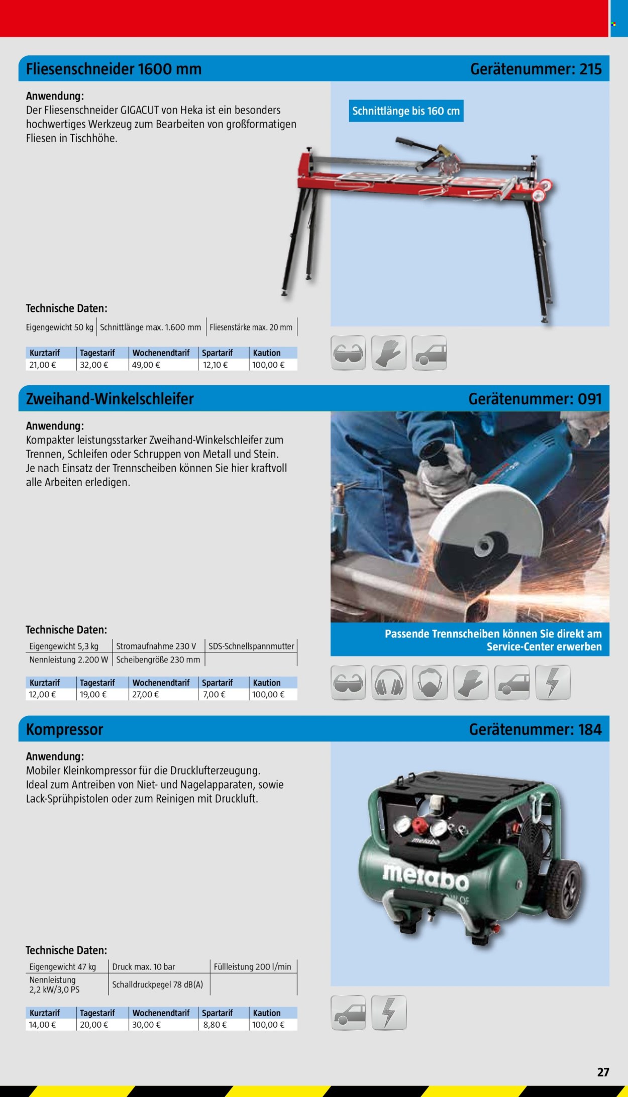 thumbnail - Prospekte Bauhaus - 21.03.2024 - 31.12.2025 - Produkte in Aktion - Lacke, Fliesenschneider, Winkelschleifer, Werkzeug, Kompressor. Seite 27.