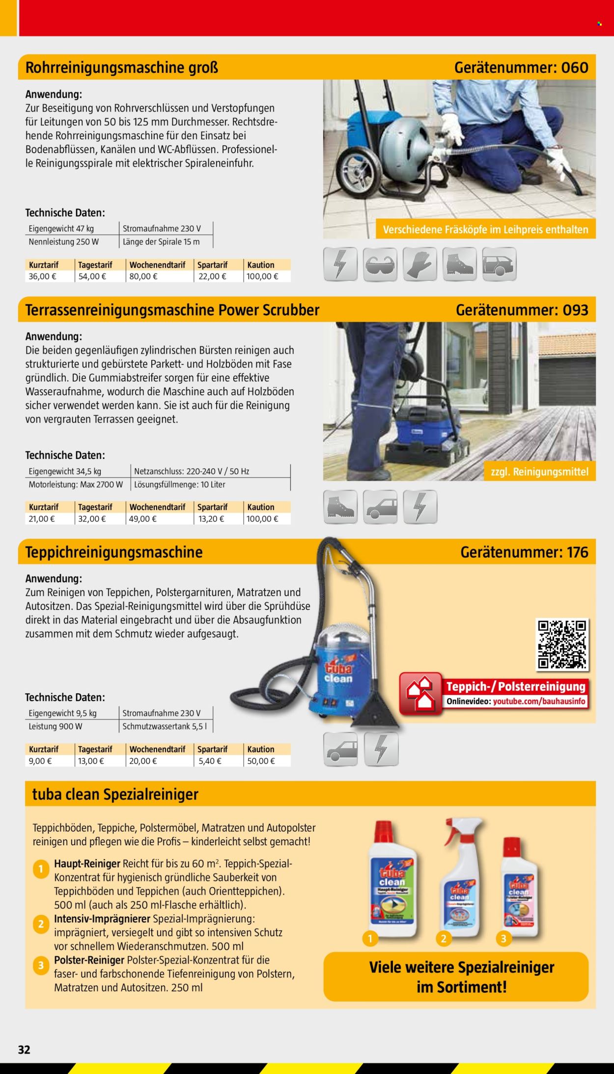 thumbnail - Prospekte Bauhaus - 21.03.2024 - 31.12.2025 - Produkte in Aktion - Matratze, Reiniger, Reinigungsmittel, Fertigparkett, Teppich. Seite 32.
