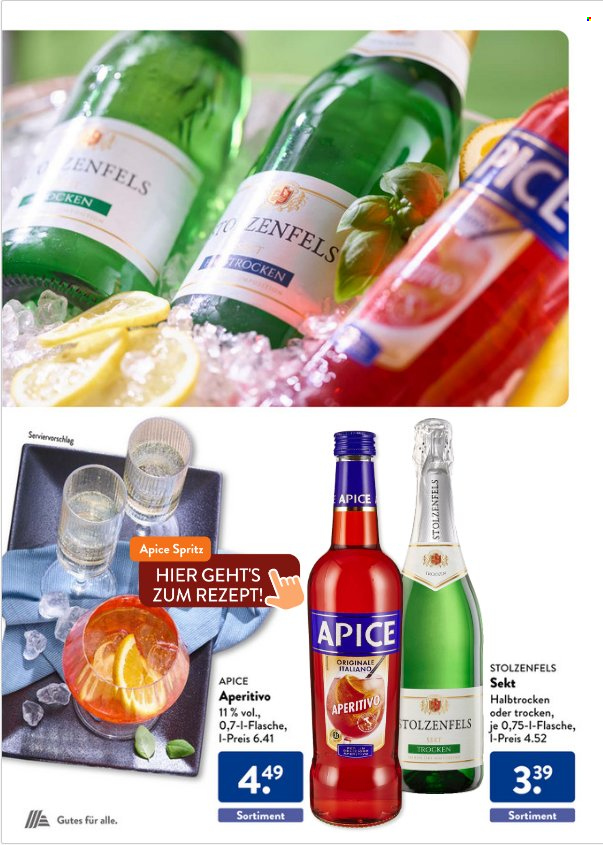 thumbnail - Prospekte ALDI SÜD - Produkte in Aktion - Alkohol, Sekt, Schaumwein, Aperitif. Seite 29.