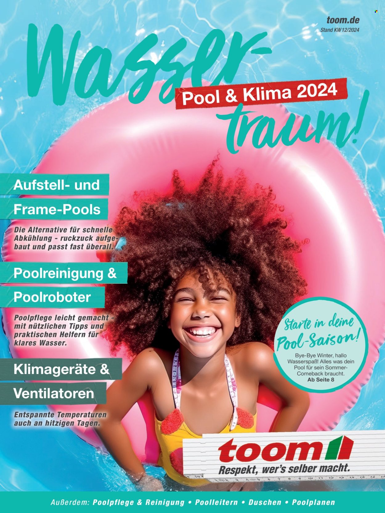 thumbnail - Prospekte toom Baumarkt - 1.04.2024 - 31.05.2024 - Produkte in Aktion - Pool, Poolreinigung, Poolbodensauger, Poolpflege. Seite 1.