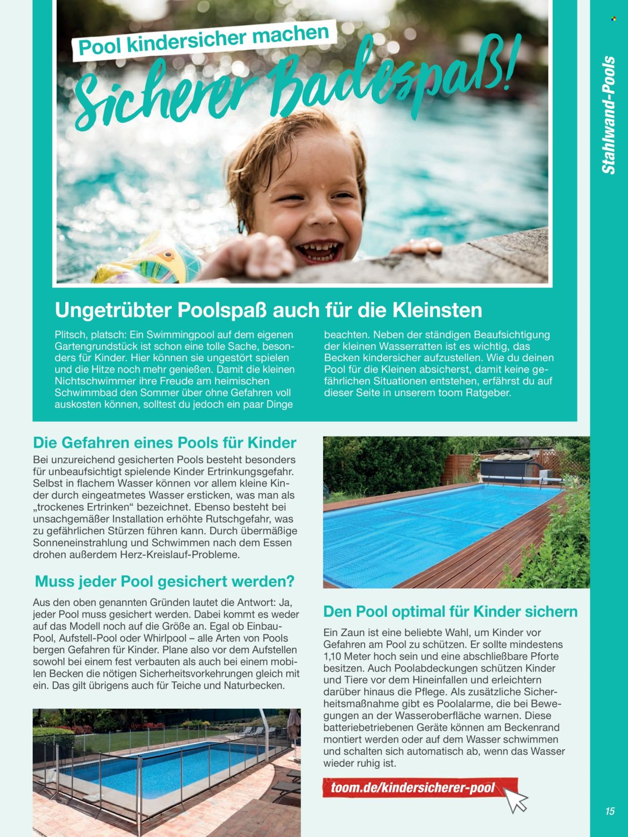 thumbnail - Prospekte toom Baumarkt - 1.04.2024 - 31.05.2024 - Produkte in Aktion - Whirlpool, Pool, Pforte, Zaun. Seite 15.