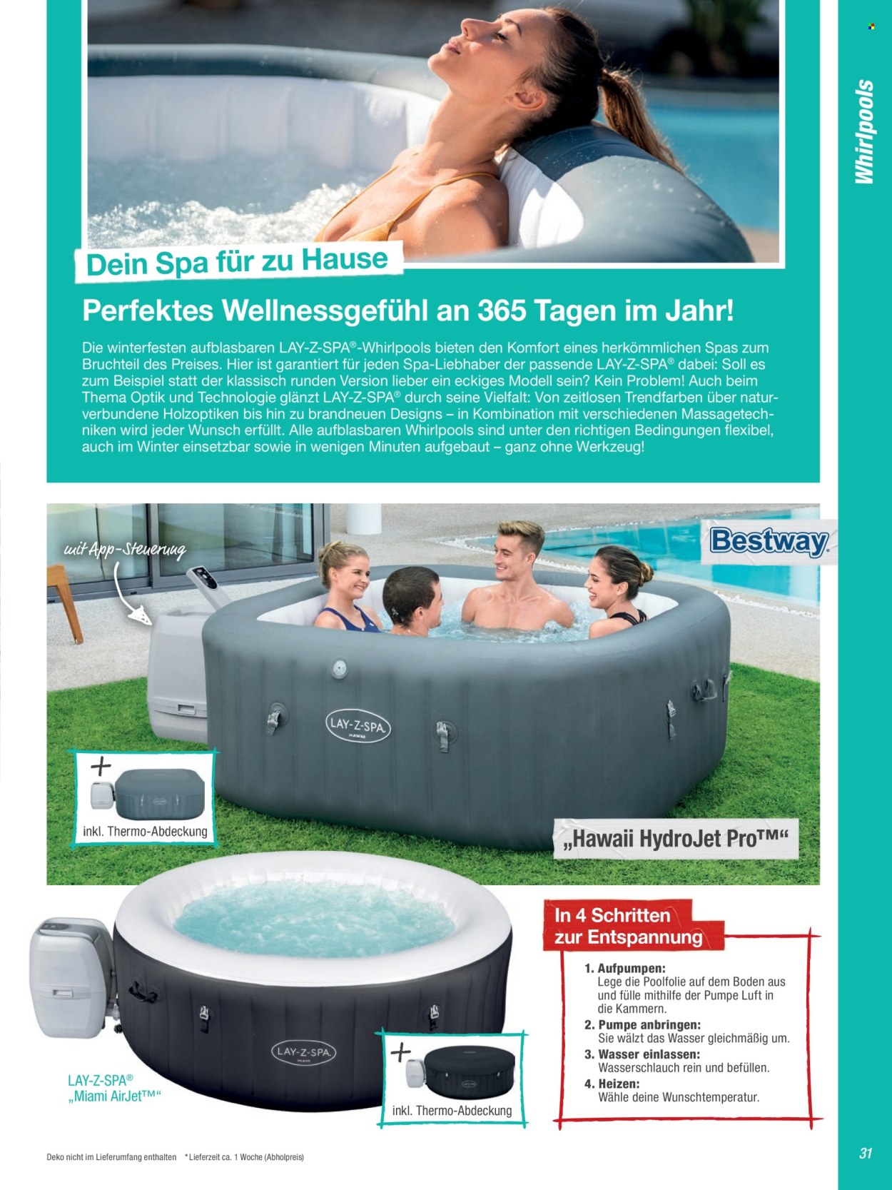 thumbnail - Prospekte toom Baumarkt - 1.04.2024 - 31.05.2024 - Produkte in Aktion - Outdoor Whirlpool, Wasserschlauch. Seite 31.