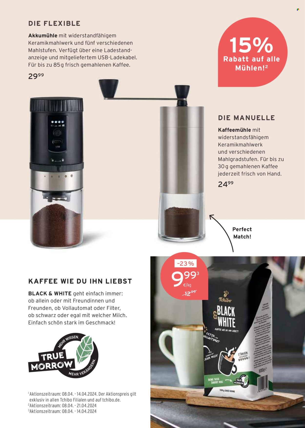 thumbnail - Prospekte Tchibo - Produkte in Aktion - Tchibo, Kaffee, gemahlener Kaffee, Kaffeeautomat, Kaffeemühle. Seite 21.