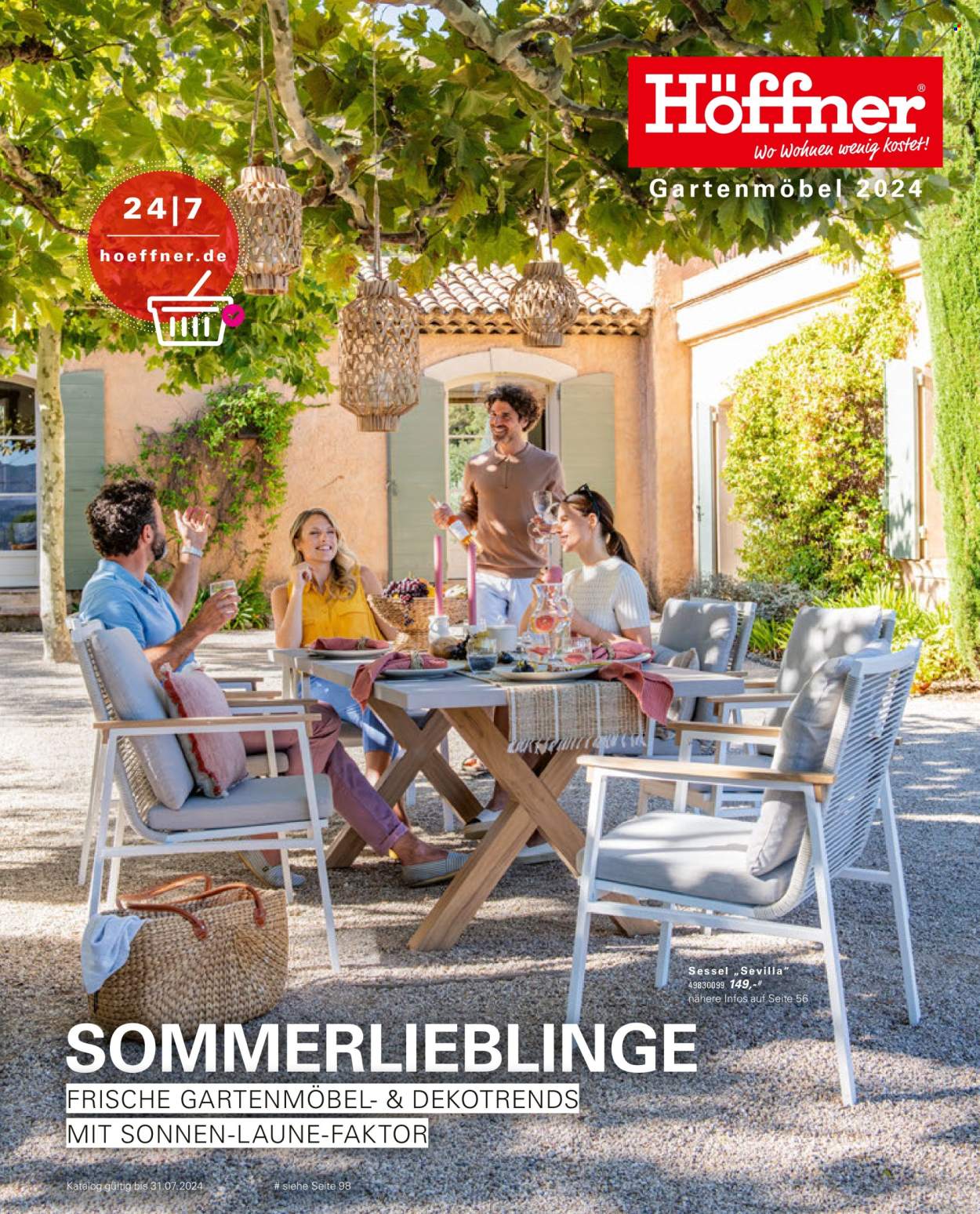 thumbnail - Prospekte Höffner - 5.04.2024 - 31.08.2024 - Produkte in Aktion - Sessel, Gartenmöbel. Seite 1.