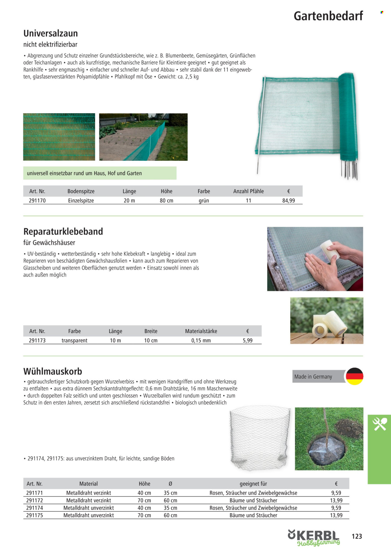 thumbnail - Prospekte Raiffeisen-Markt - Produkte in Aktion - Draht, Gewächshaus, Rosen, Rankhilfe, Wühlmauskorb. Seite 125.