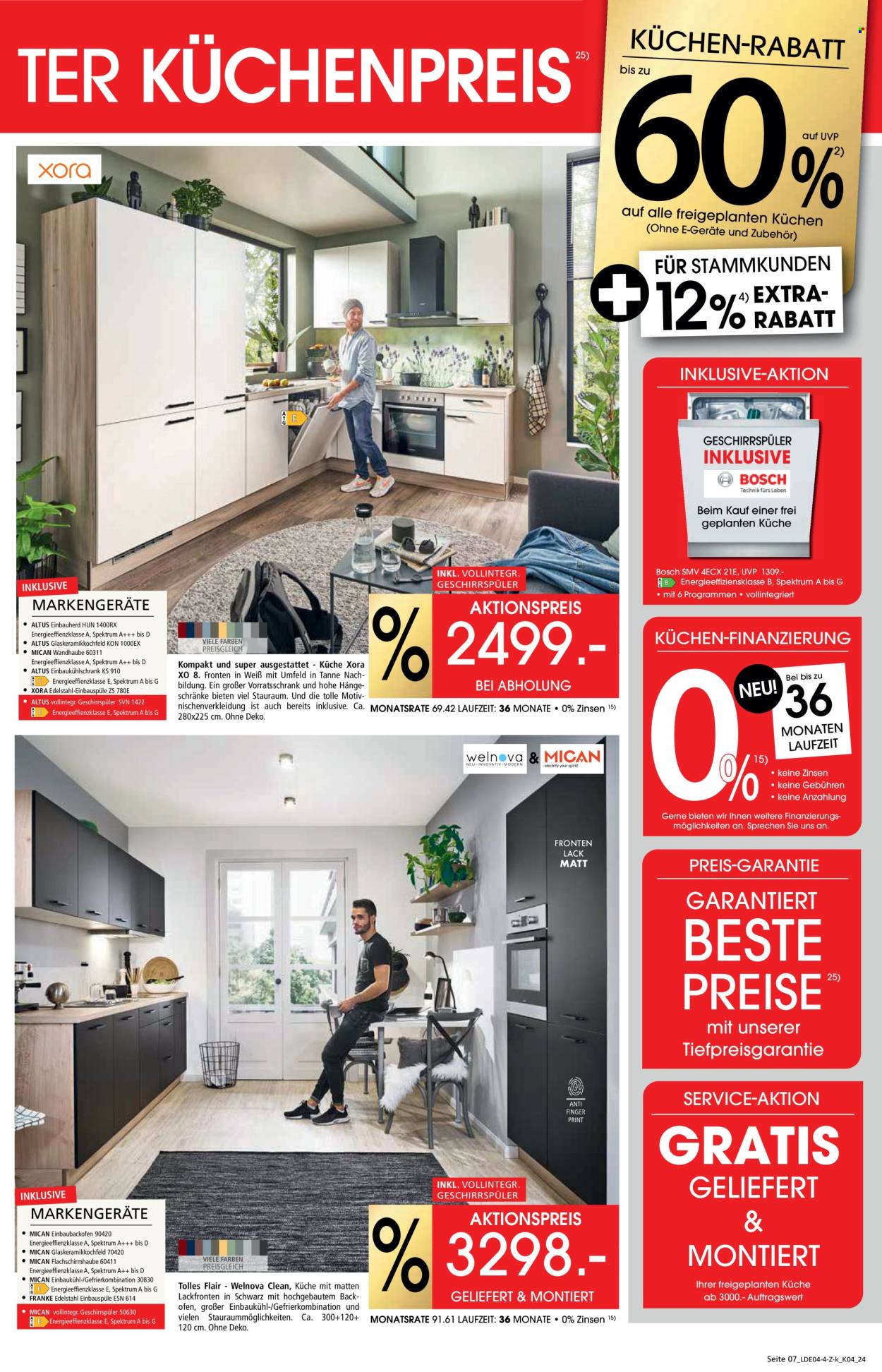 thumbnail - Prospekte Zurbrüggen - 7.04.2024 - 25.05.2024 - Produkte in Aktion - Bosch, Küchen. Seite 7.