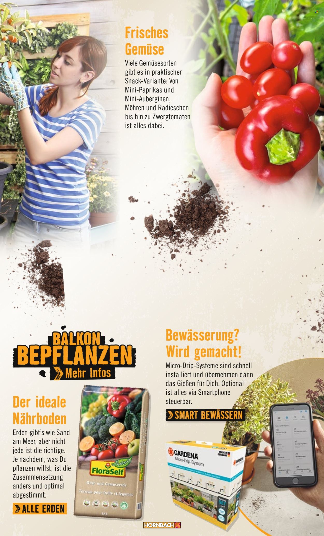 thumbnail - Prospekte Hornbach - Produkte in Aktion - Gardena, Bewässerungs System, Gemüseerde. Seite 11.
