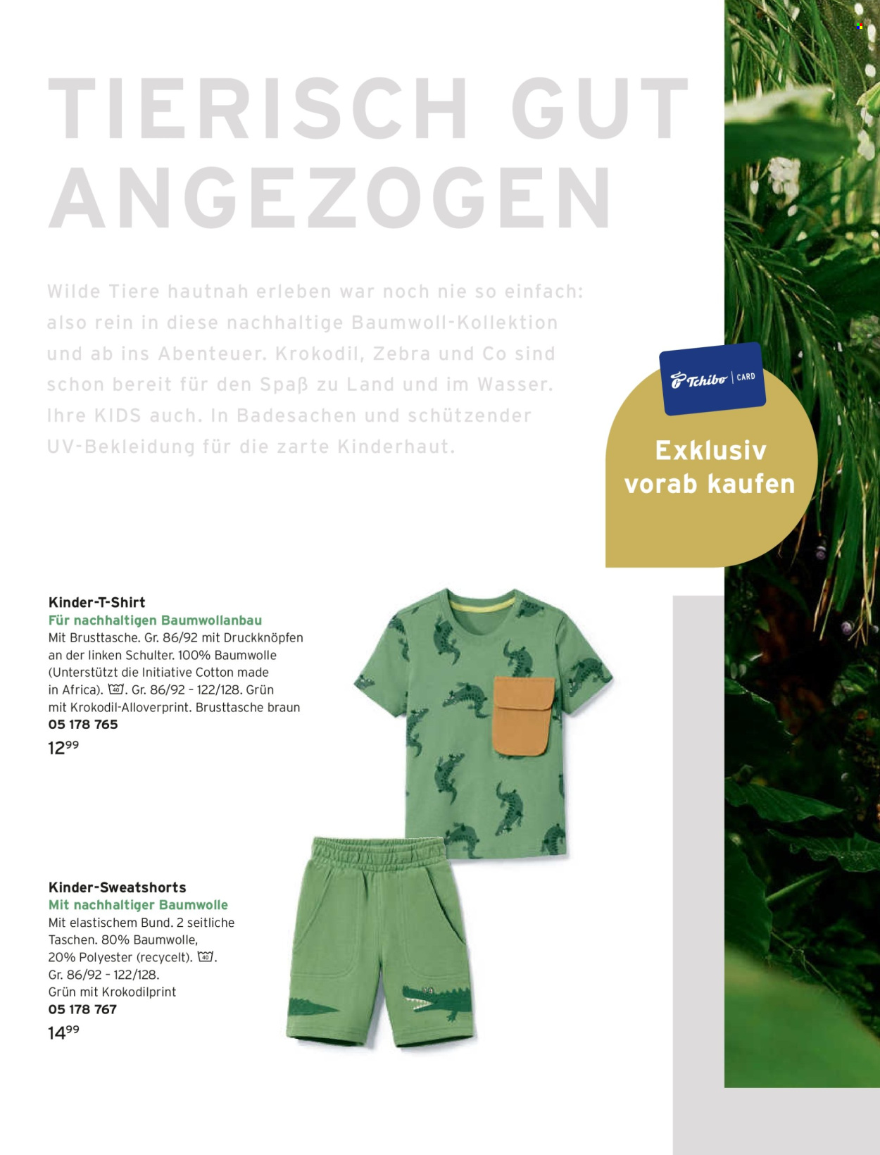 thumbnail - Prospekte Tchibo - 19.04.2024 - 31.05.2024 - Produkte in Aktion - Braun, Shorts, Sweatshorts, Shirt, Kinder-T-Shirt, T-Shirt, Tasche. Seite 4.