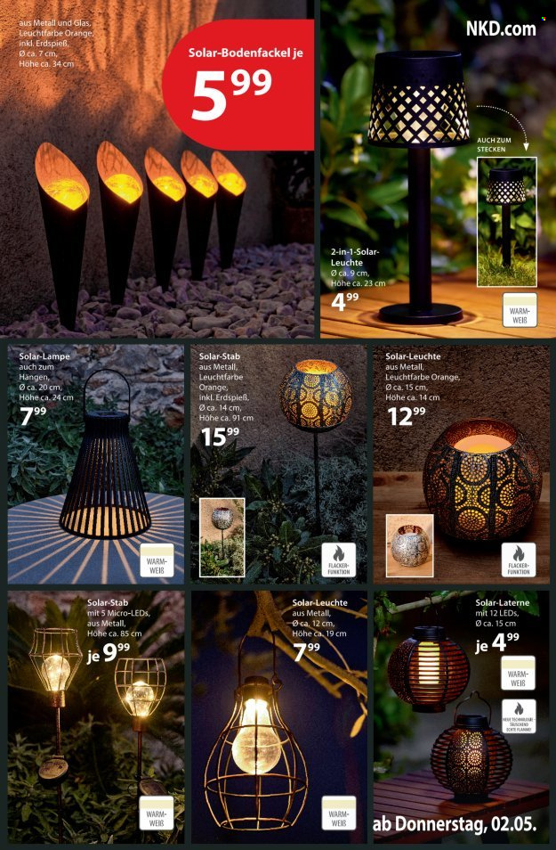 thumbnail - Prospekte NKD - Produkte in Aktion - Lampe, Laterne, Solarlampe, Solarleuchte. Seite 13.