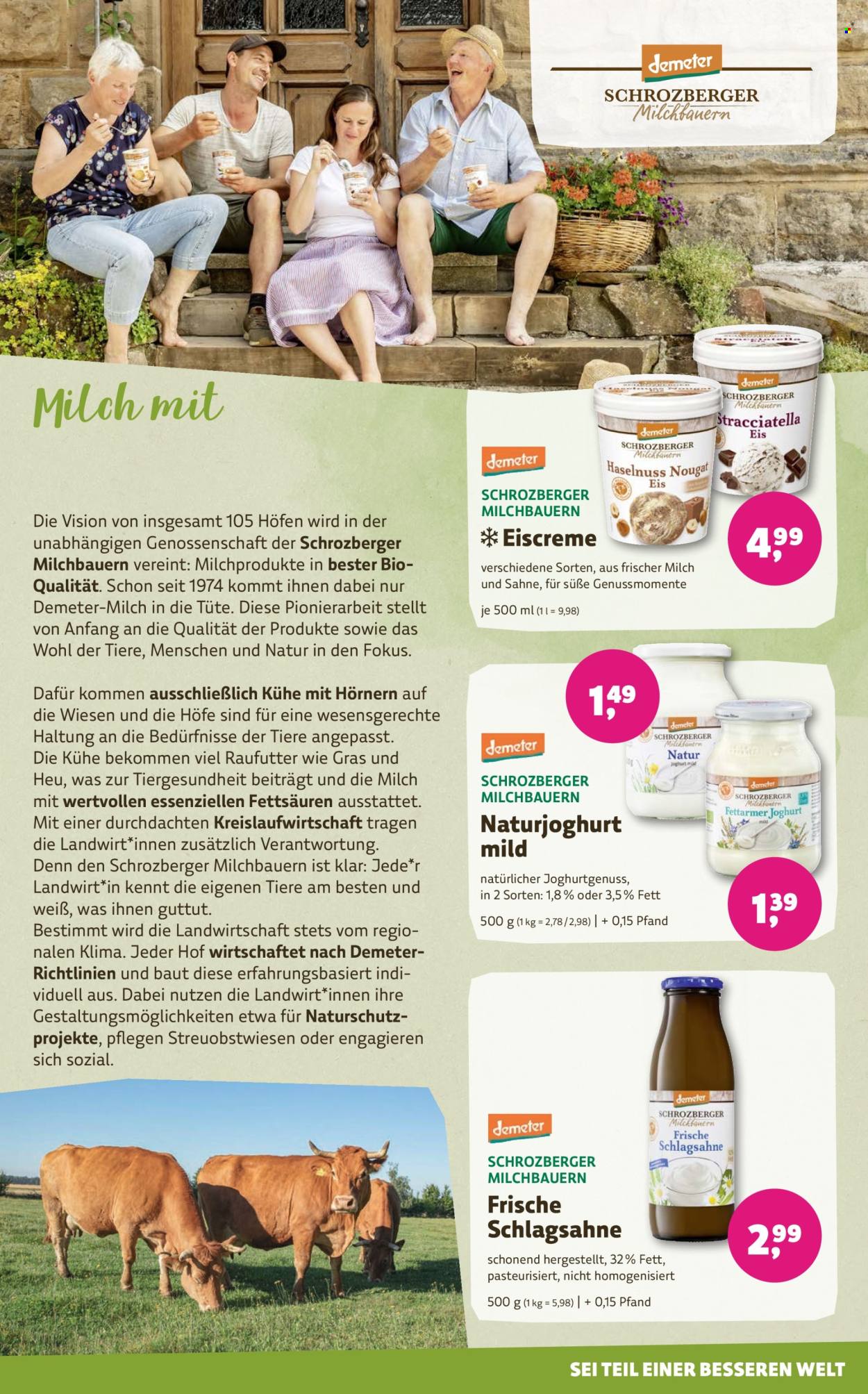 thumbnail - Prospekte BioMarkt - 24.04.2024 - 7.05.2024 - Produkte in Aktion - Joghurt, Naturjoghurt, Milch, Schlagsahne, Sahne, Eiscreme, Eis, Heu, Tüte. Seite 7.