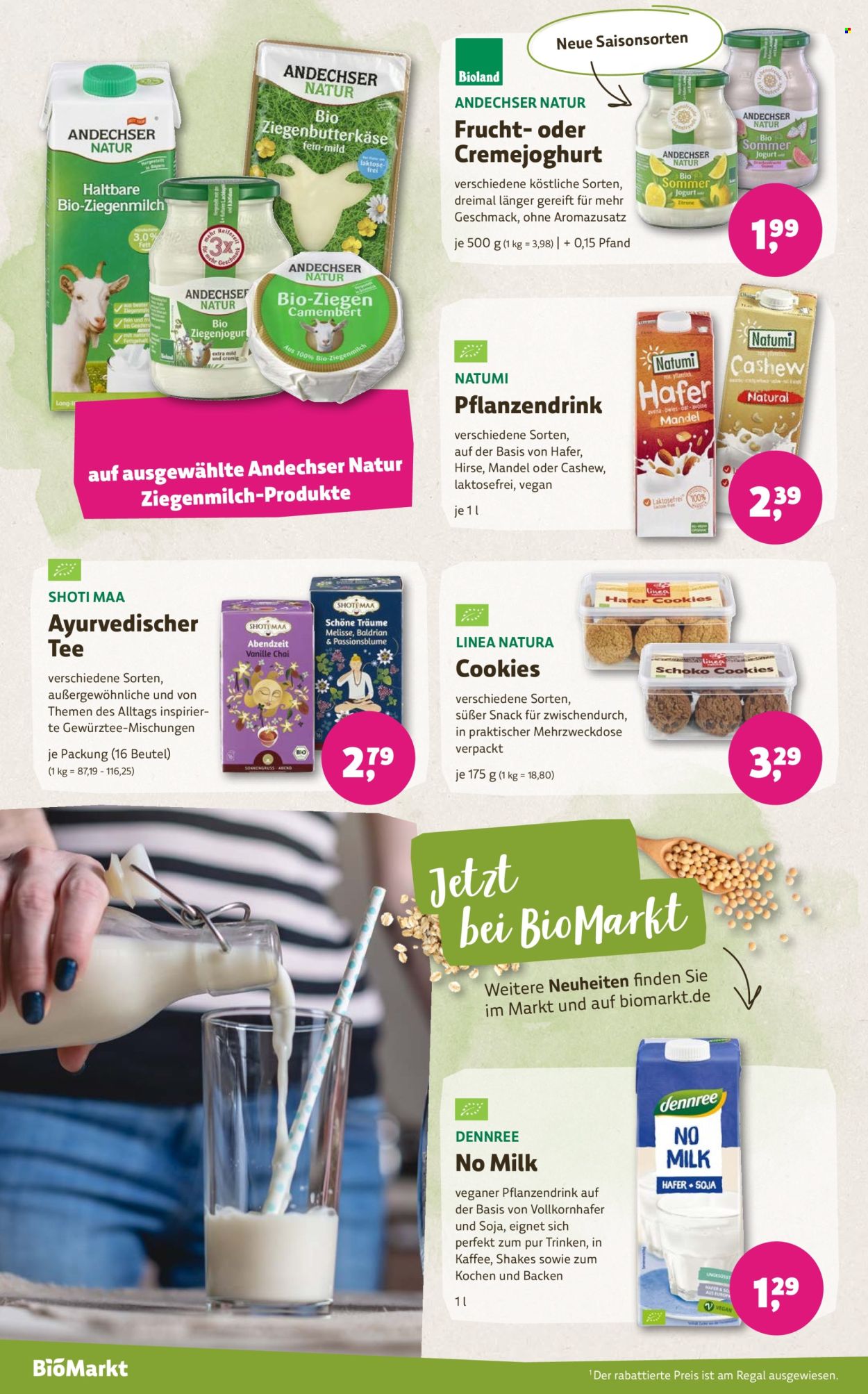thumbnail - Prospekte BioMarkt - 24.04.2024 - 7.05.2024 - Produkte in Aktion - Andechser, Joghurt, Ziegenmilch, Cookies, Kekse, Cashew, Tee, Kaffee. Seite 8.
