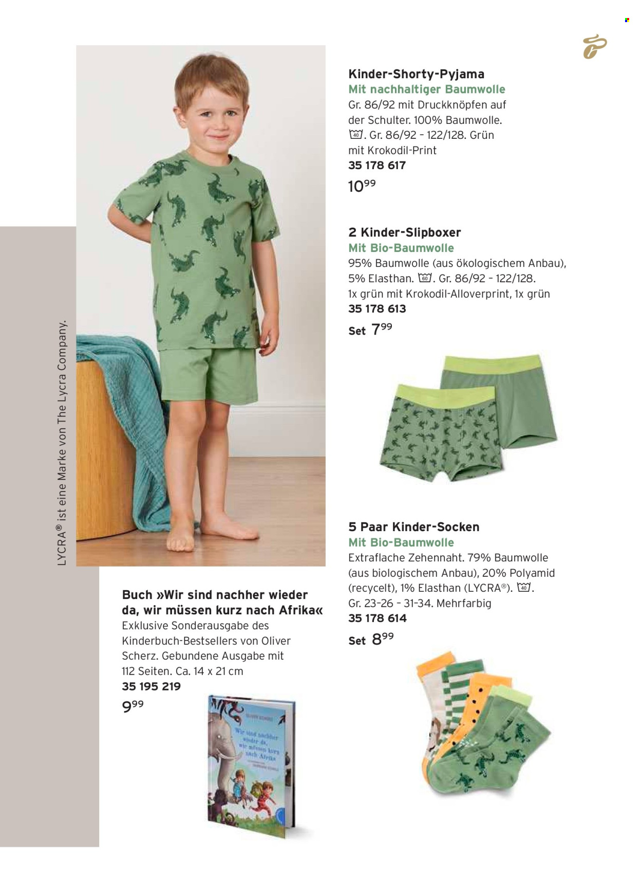 thumbnail - Prospekte Tchibo - Produkte in Aktion - Pyjama, Shorty, Kinder Pyjama, Socken, Taschenlampe. Seite 19.