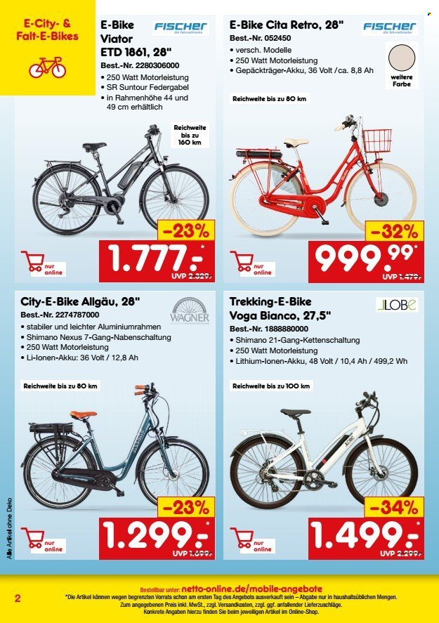 thumbnail - Prospekte Netto Marken-Discount - 25.04.2024 - 31.07.2024 - Produkte in Aktion - Original Wagner, E-Bike, Fischer. Seite 2.