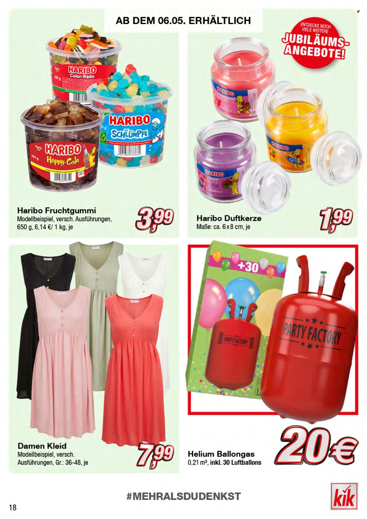 thumbnail - Prospekte Kik - Produkte in Aktion - Duftkerze, Kerze, Luftballon, Helium, Kleid. Seite 18.