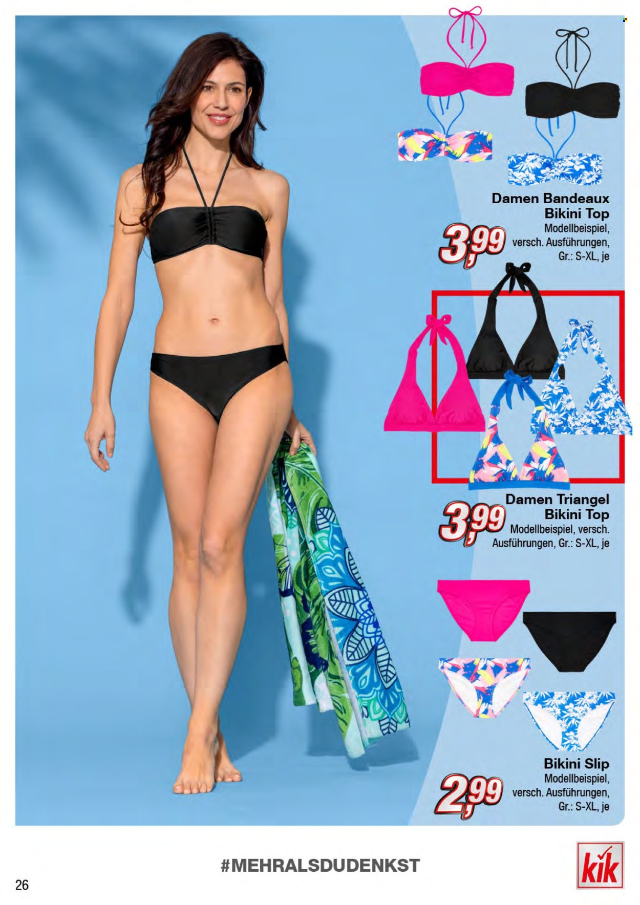 thumbnail - Prospekte Kik - Produkte in Aktion - Top, Slip, Bikini. Seite 26.