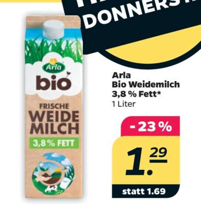 Arla Bio Weidemilch 3,8% Fett