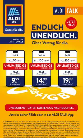 Prospekte ALDI SÜD - 25.03.2025 - 30.06.2025.