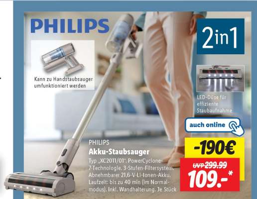 PHILIPS Akku- staubsauger