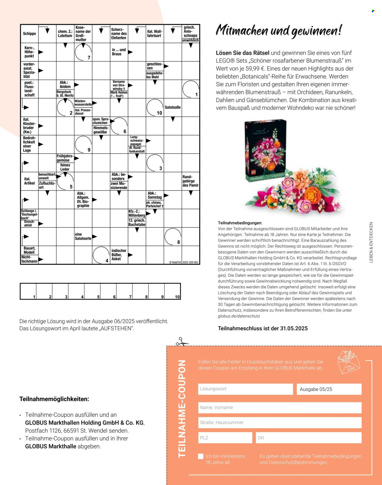 Globus Prospekte  - 8.05.2025 - 31.05.2025. Seite 1
