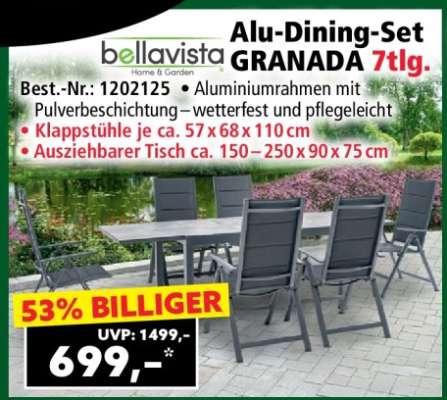 Alu-Dining-Set GRANADA 7tlg.