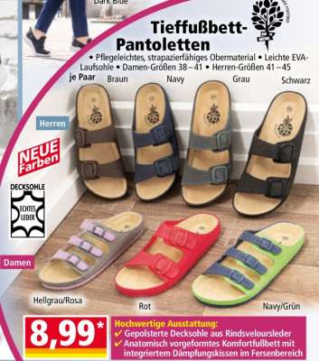 Tieffußbett- Pantoletten