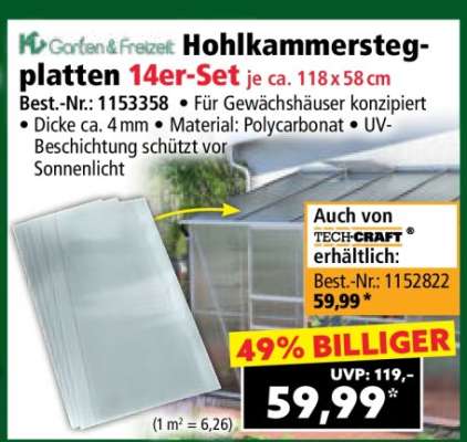 Hohlkammerstegplatten 14er-Set