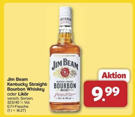 Jim Beam Kentucky Straight Bourbon Whiskey oder Likör