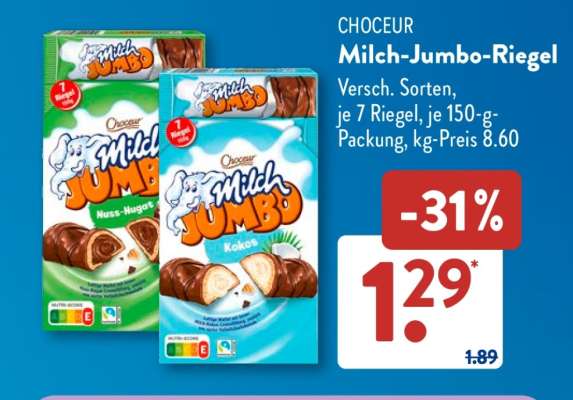 CHOCEUR Milch-Jumbo-Riegel