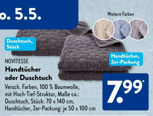 NOVITESSE Handtücher oder Duschtuch