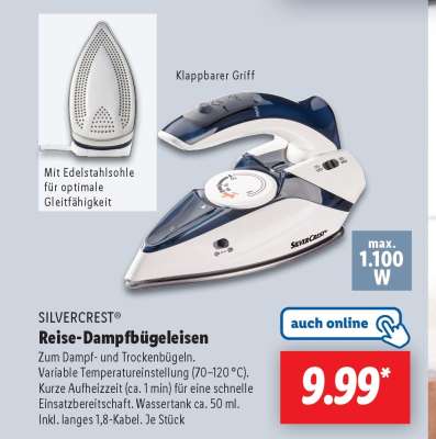 SILVERCREST® Reise-Dampfbügeleisen