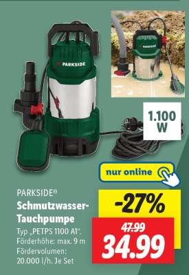 PARKSIDE® Schmutzwasser-Tauchpumpe